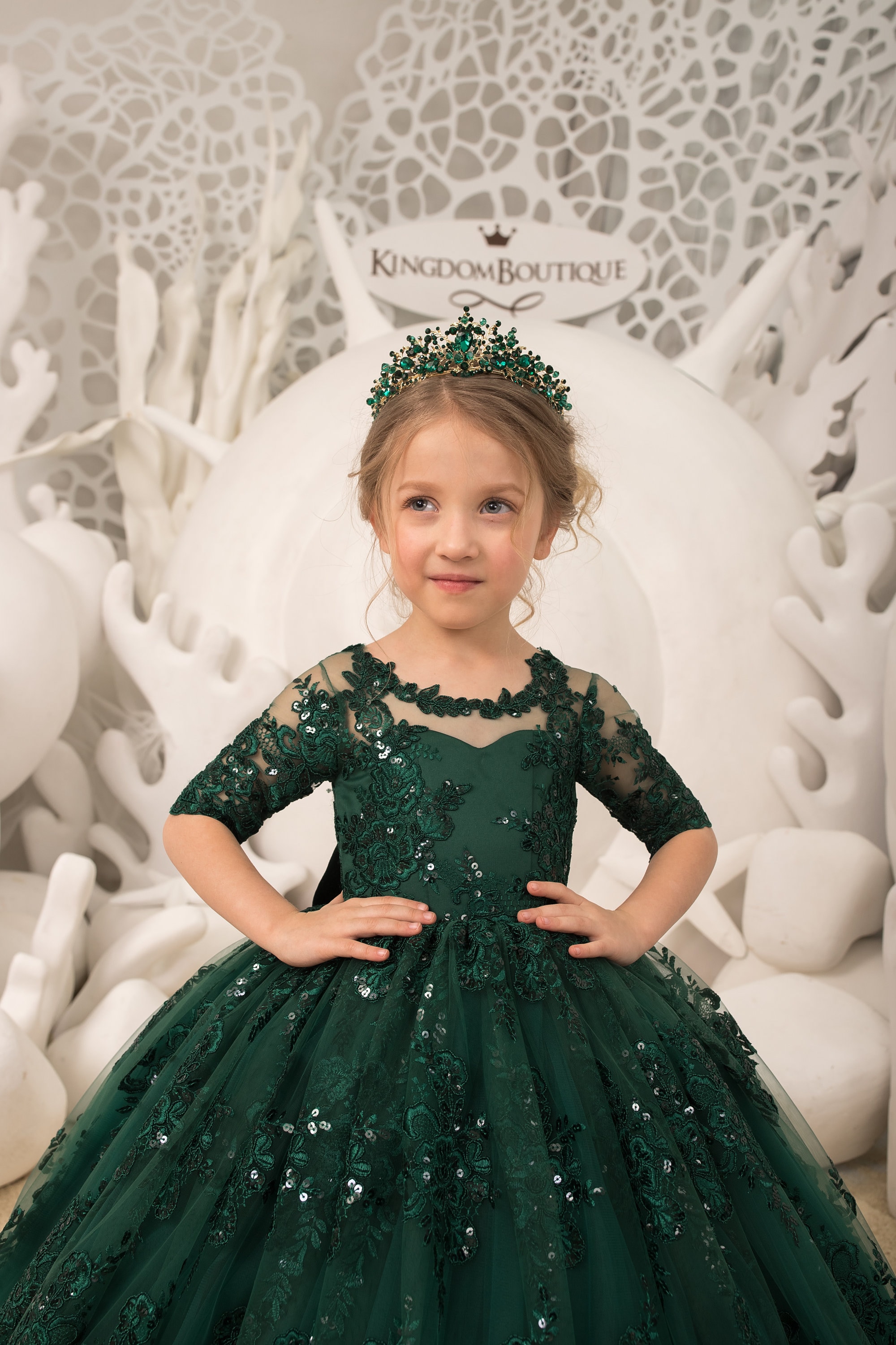 Vestido de niña de flores formal de encaje verde esmeralda - Etsy México Vestido de niña de flores formal de encaje verde esmeralda - Etsy México