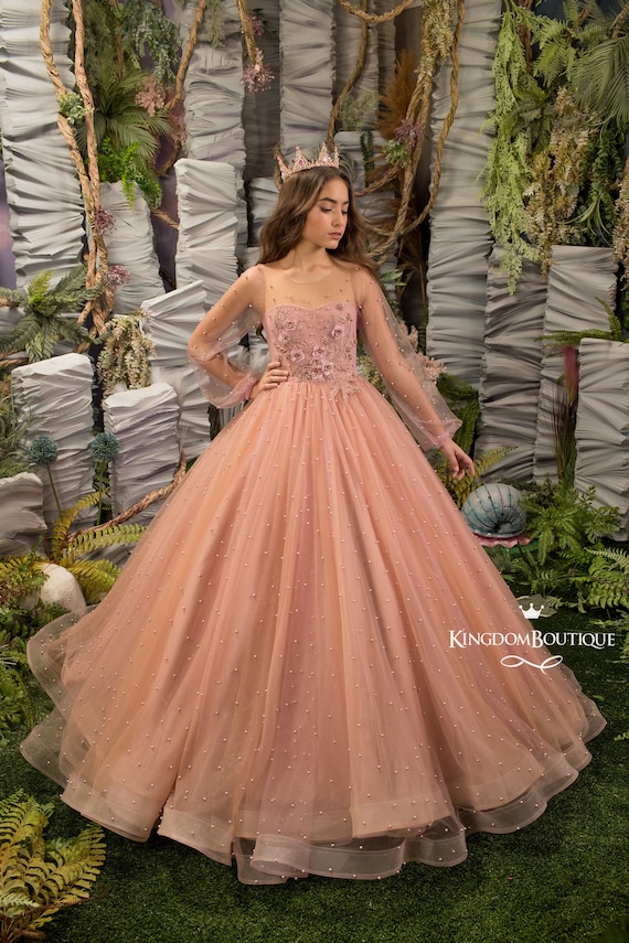 slim fit dress slacks Whimsical Strapless Floral Blush Pink Formal Prom Evening Dress with Lace Bodice X003 Custom Size / Pink main image 1