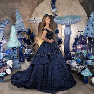 Blumenmädchen Kleid, Blumenmädchen Kleid Tüll, Blumenmädchen Kleid Spitze, Blaues Blumenmädchen Kleid, Erstkommunion Kleid, Junior Brautjungfer Kleid