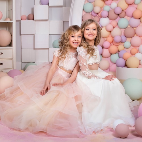 WOCINL Bloemen Meisjes Kant Applicaties Trouwjurk Prinses