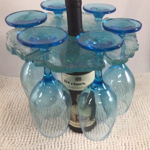 Wine bottle and glass holder