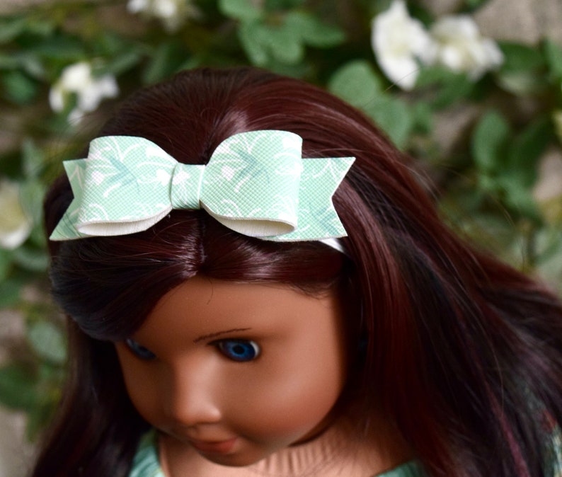 Doll Flower Bow Headband Doll Headbands Flower Bow Headband Doll Accessory 18 Inch Doll Flower Bow Headband 18 Inch Dolls
