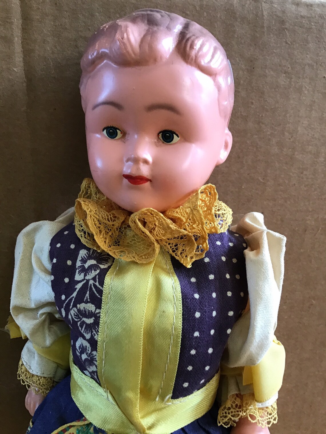 Vintage European Doll Czech Hard Plastic With Rubber Legs Etsy