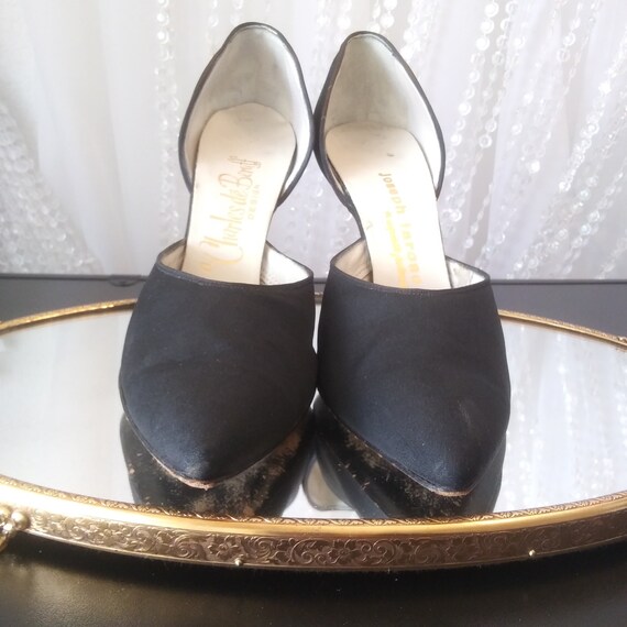 Vintage 1950's/1960's Black Pumps w/ Kitten Heels… - image 2