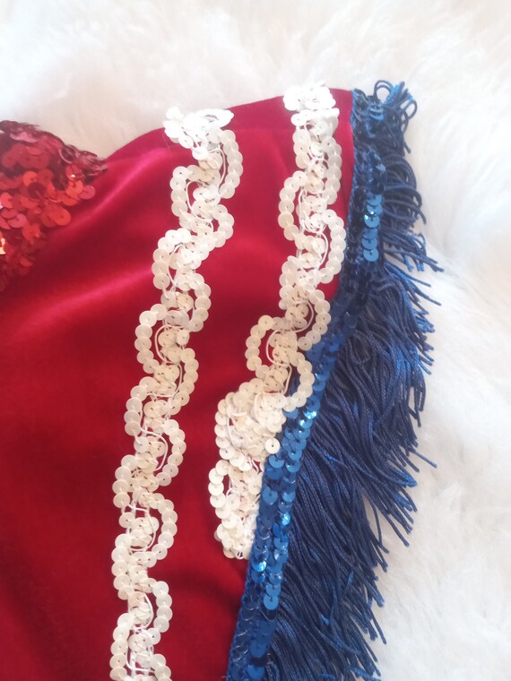 Handmade Red White & Blue Majorette Costume, Hall… - image 8