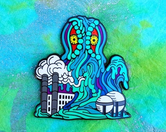 Hedorah Smog Monster Kaiju BLUE lapel pin