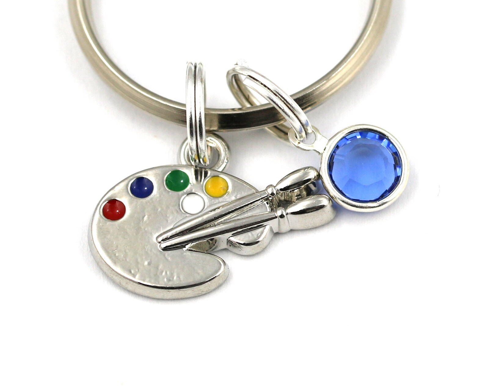 Paint Palette Key Ring Artist Keychain With Birthstone Or Etsy