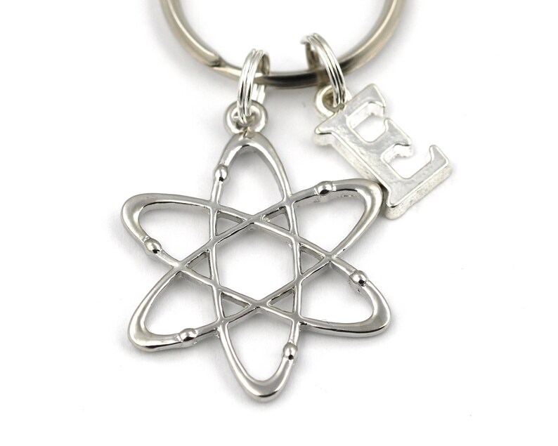 Atom Key Ring Personalized Atom Keychain Science Keyring Etsy