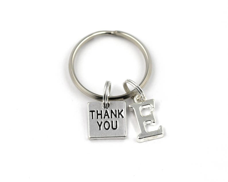 Thank You Key Ring Personalized Thank You Charm Keychain Etsy