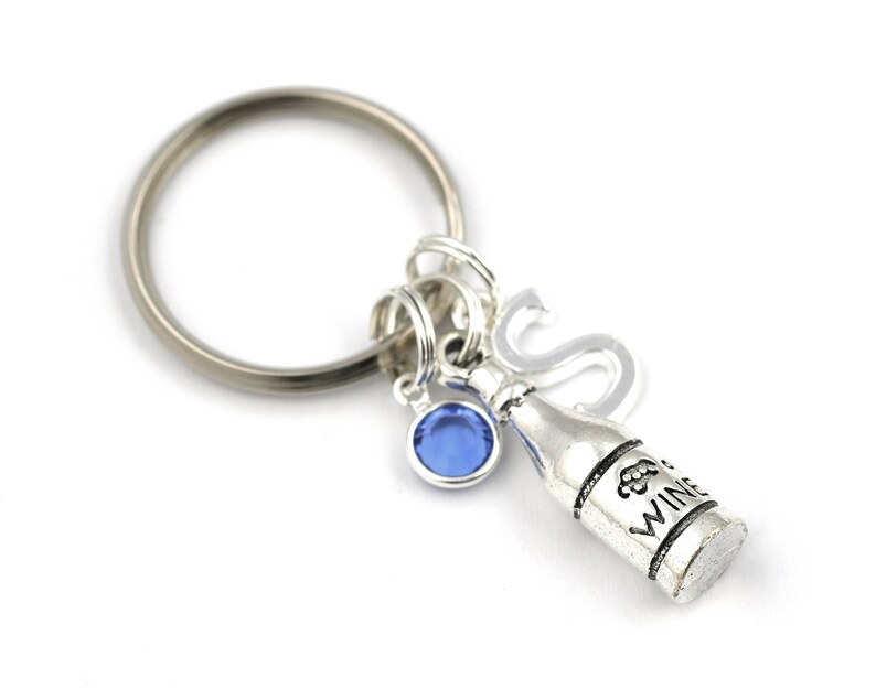 Wine Bottle Key Ring Personalized Wine Bottle Keychain With Etsy