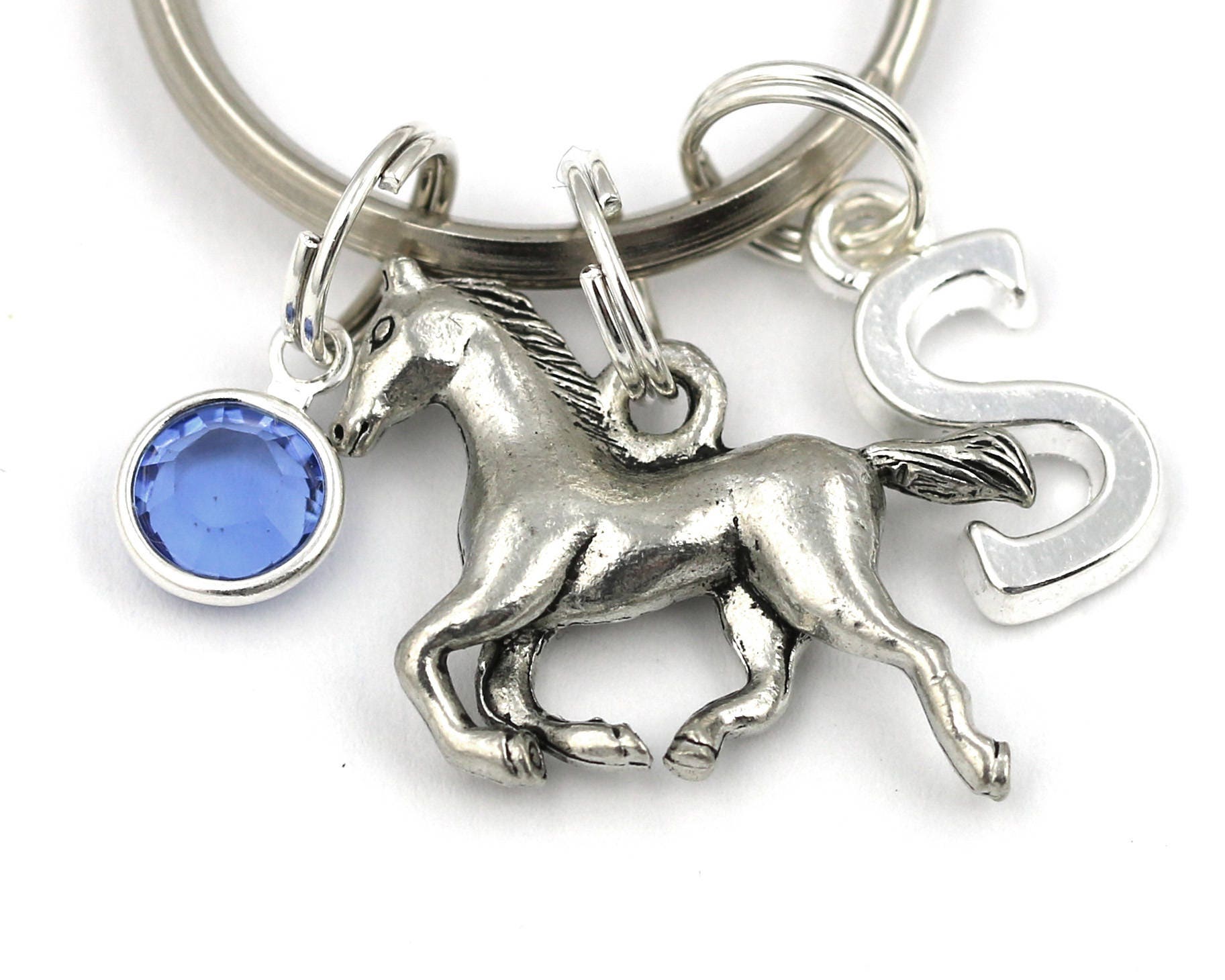 Horse Key Ring Personalized Equestrian Keychain With Etsy