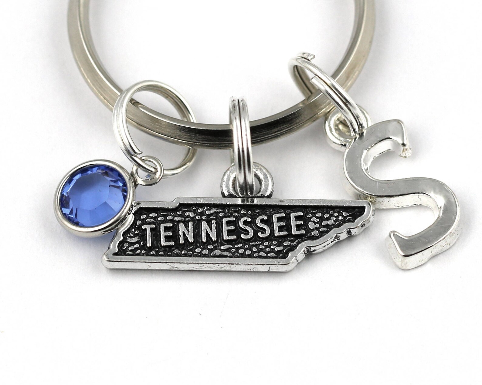 Tennessee Key RingPersonalized State Keychain With Birthstone Etsy