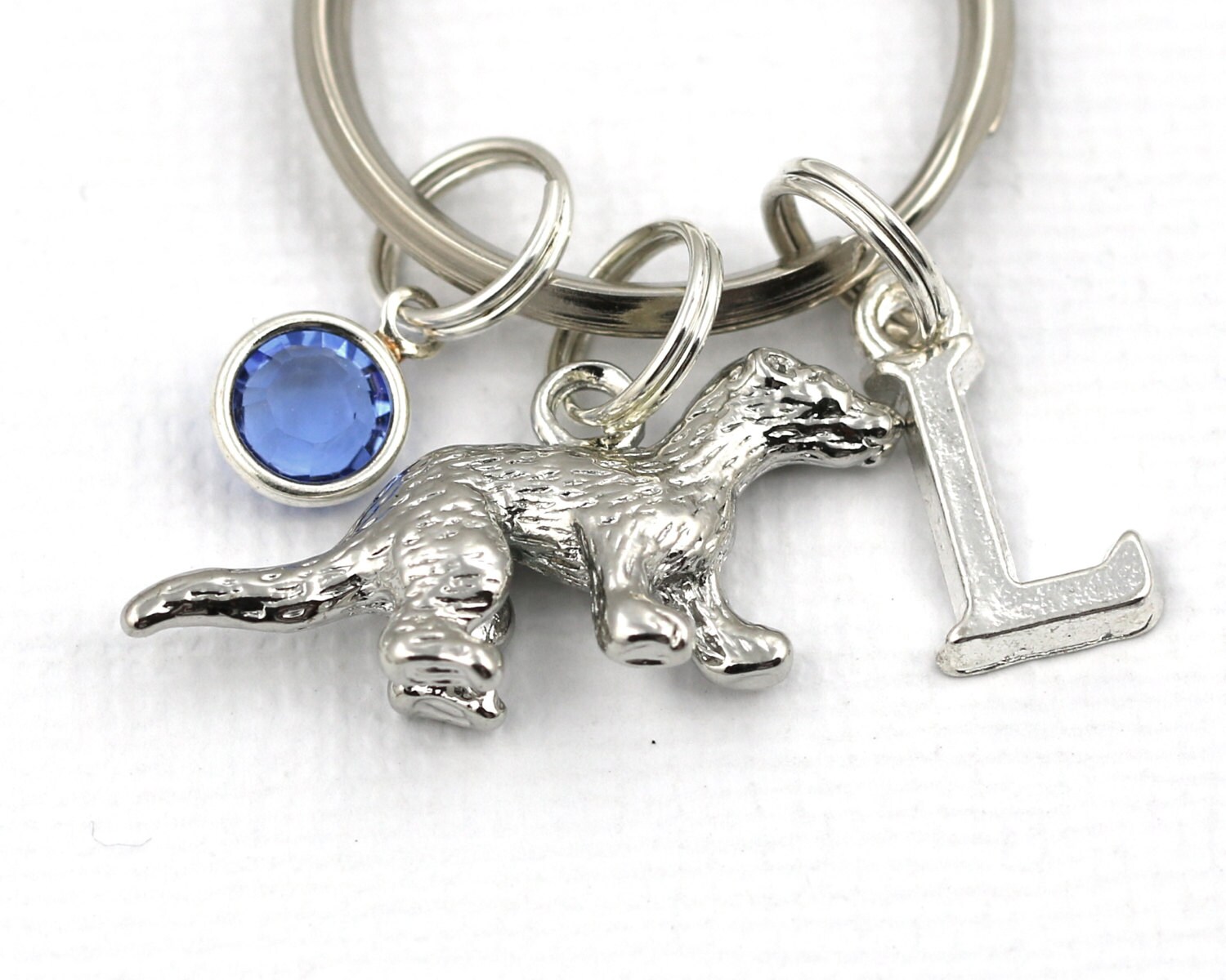 Ferret Key Ring Personalized Ferret Keychain With Birthstone Etsy