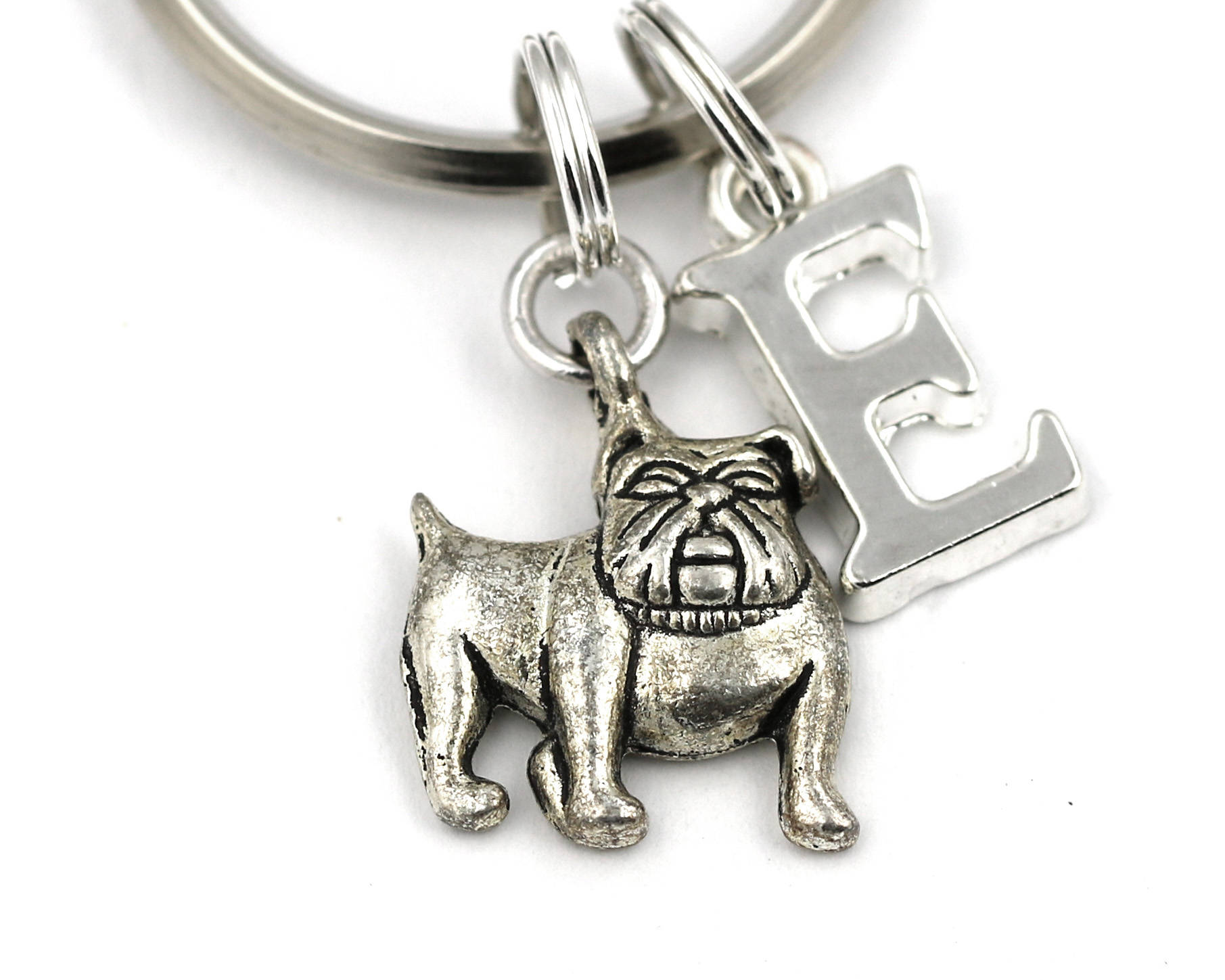Bulldog Key Ring Personalized English Bulldog Keychain Dog Etsy
