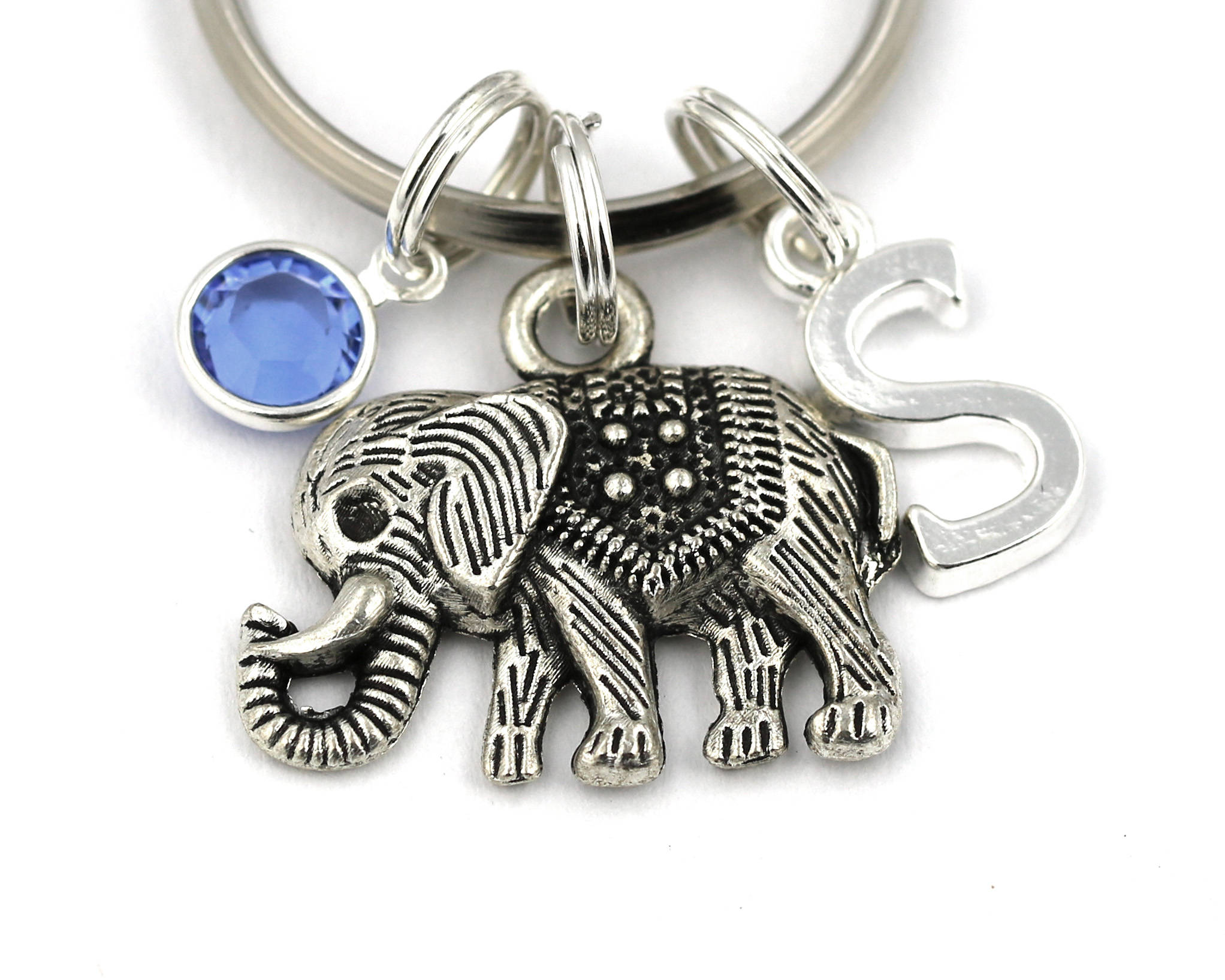 Elephant Key Ring Personalized Elephant Keychain With Etsy