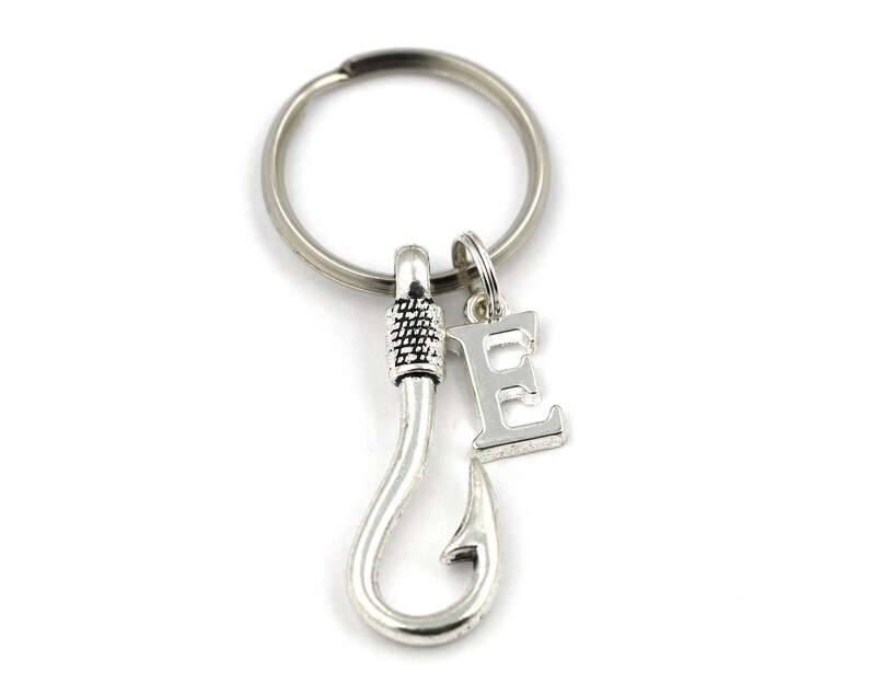 Hook Key Ring Personalized Fish Hook Keychain Fishing Etsy