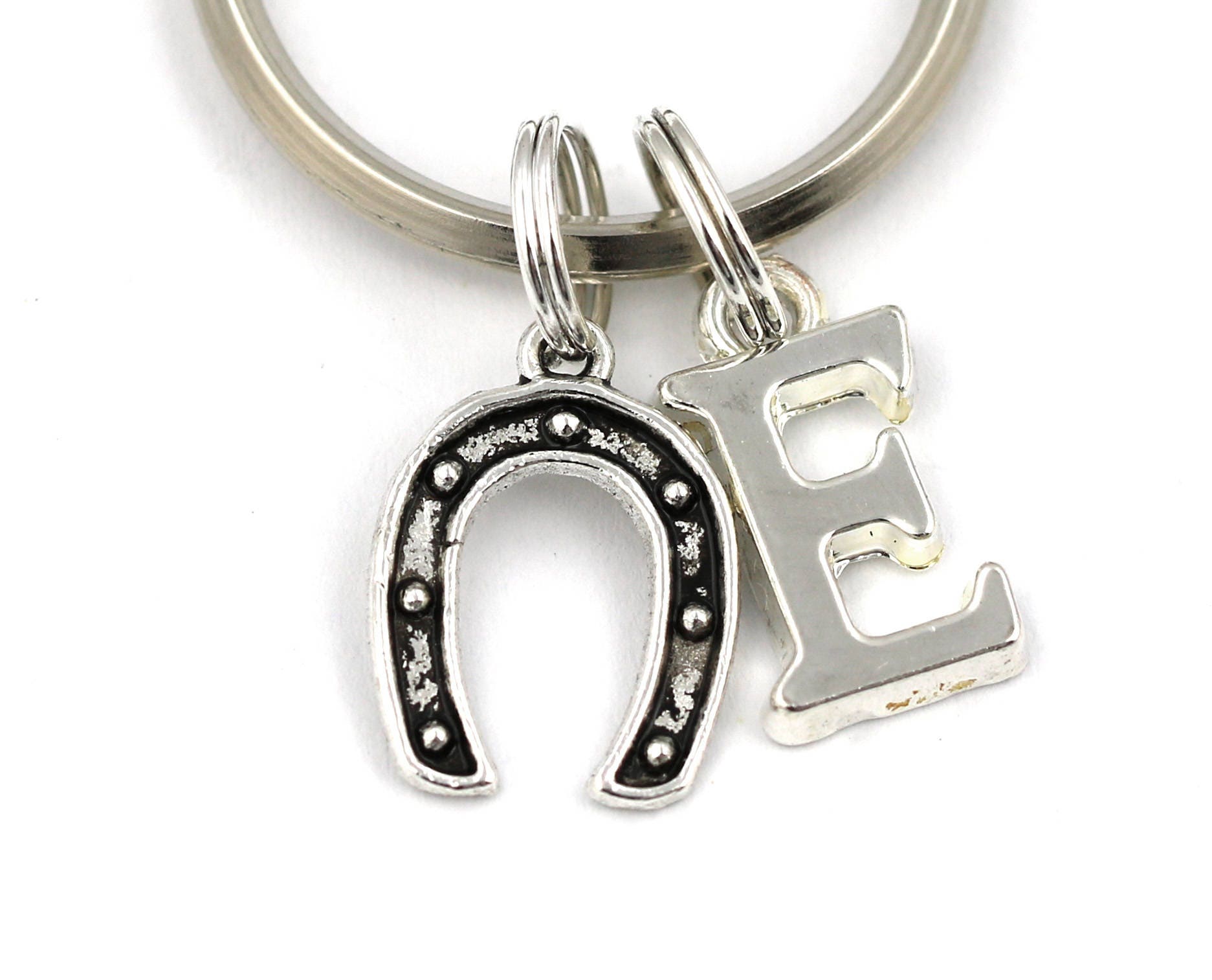 Small Horseshoe Key Ring Personalized Horseshoe Keychain Etsy