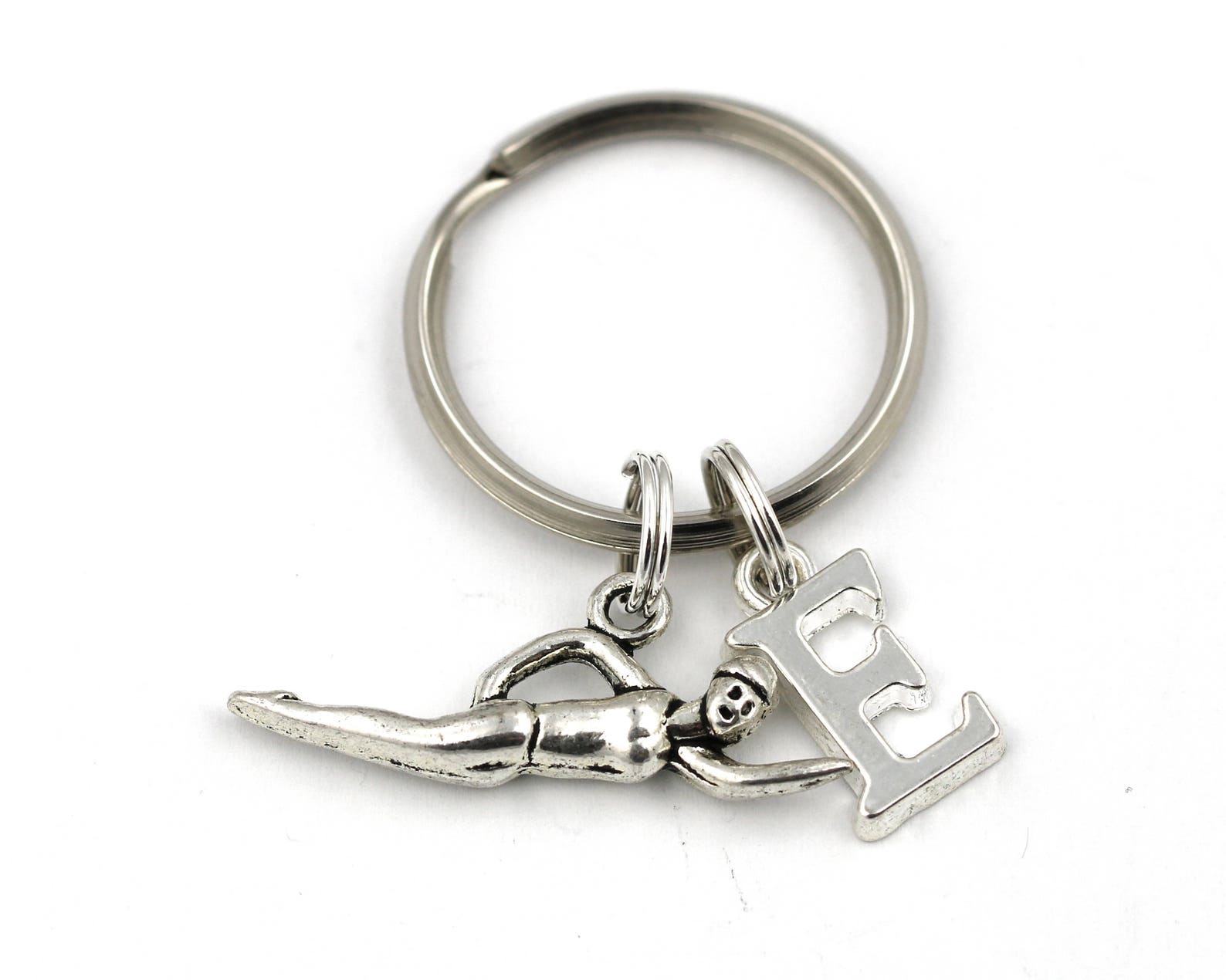 Swimming Key Ring Personalized Swimming Girl Keychain Etsy