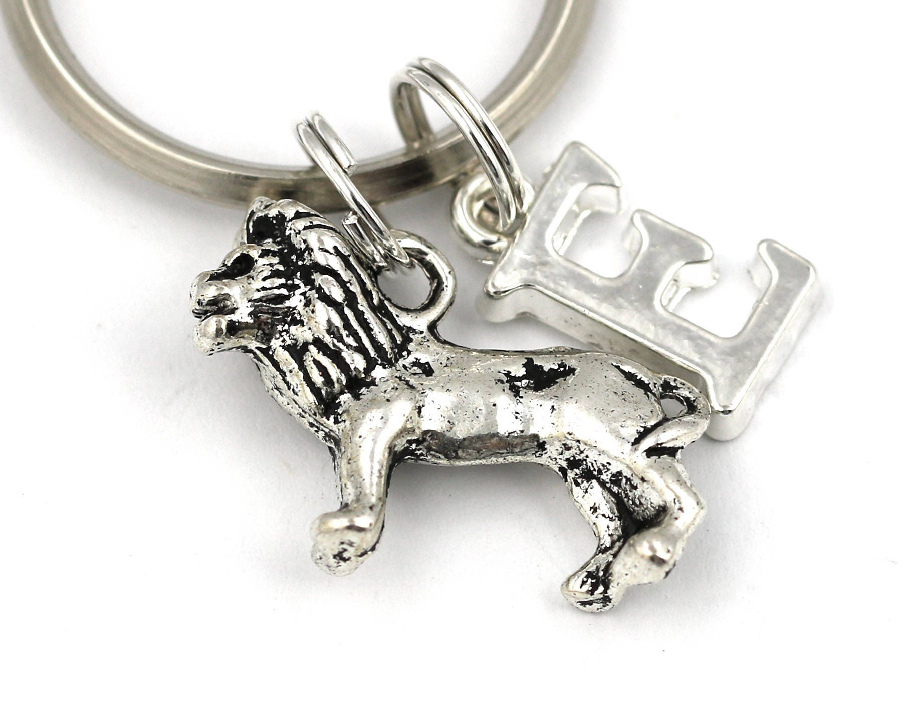 Lion Key Ring Personalized Lion Keychain Lion Keyring Etsy