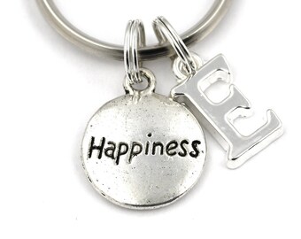 Happiness Key Ring, Personalized Be Happy Keychain, Inspiring Keyring, Initial Keychain, Harry Potter Dumbledore, Christmas Gift, Motivation
