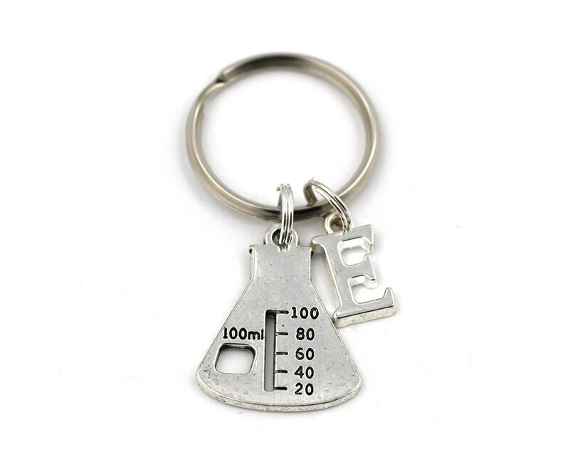 Beaker Key Ring Personalized Science Keychain Biochemistry Etsy