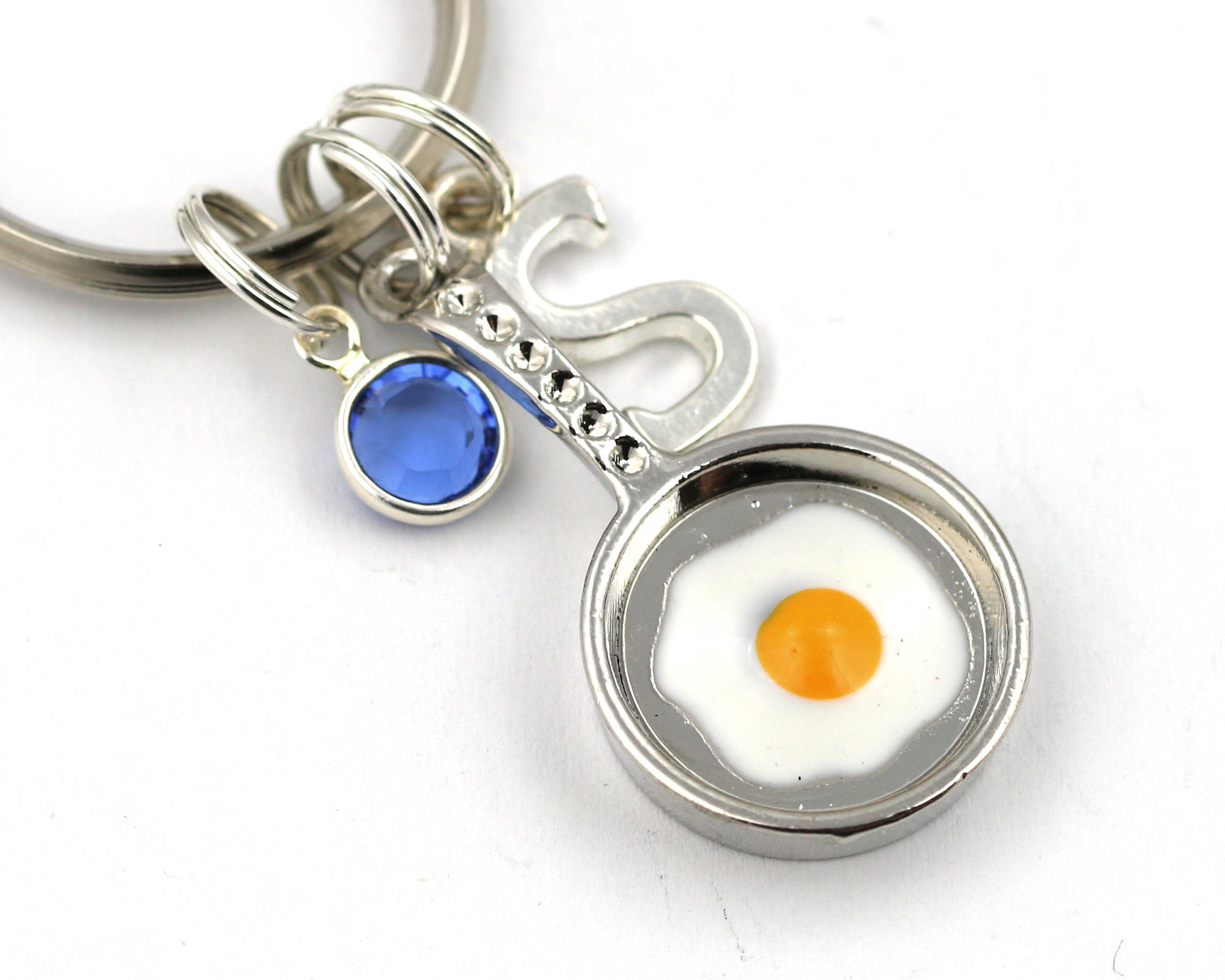 Frying Pan Key Ring Personalized Fried Egg Keychain With Etsy