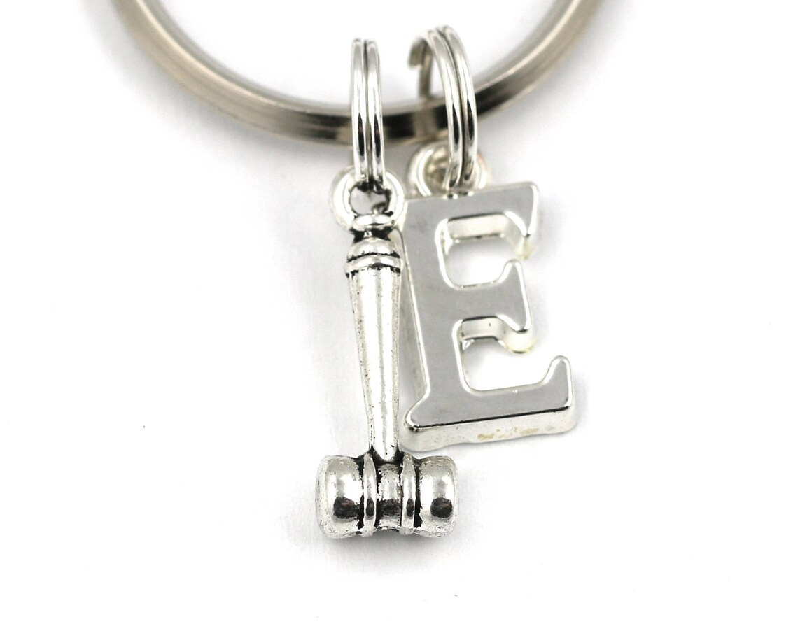 Gavel Key Ring Personalized Gavel Keychain Lawyers Keyring Etsy