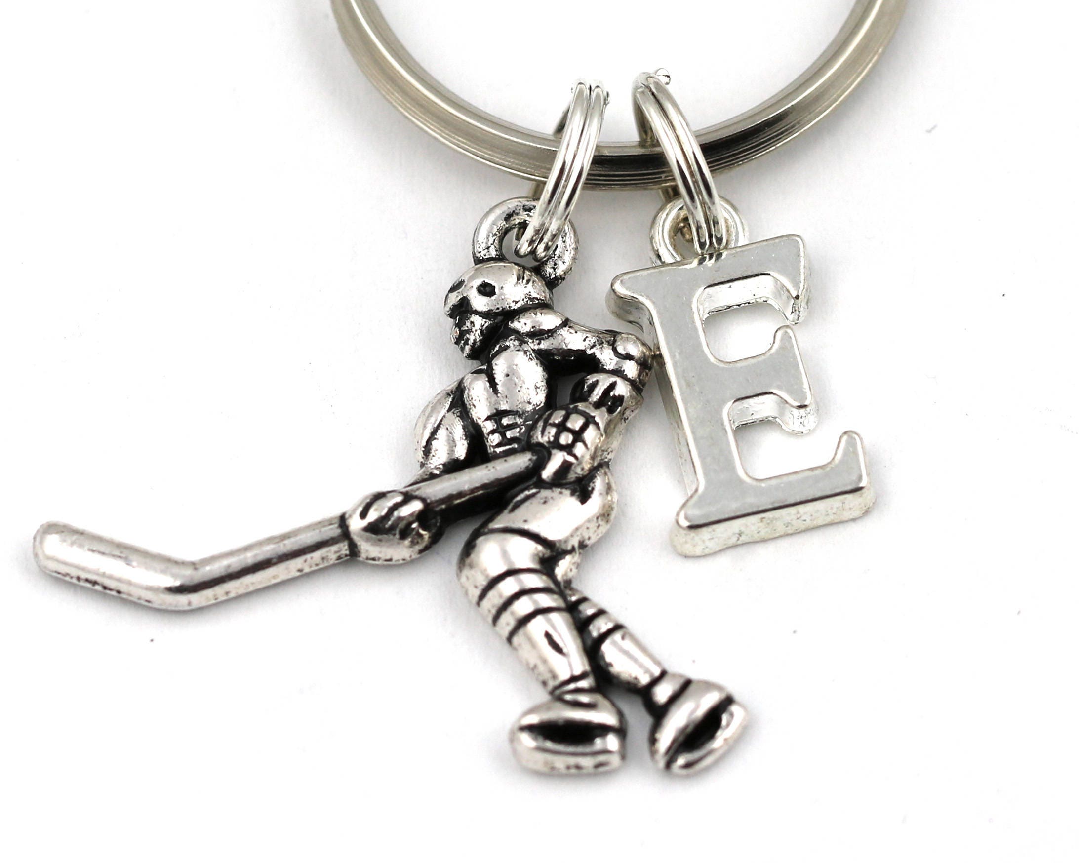 Ice Hockey Key Ring Personalized Hockey Player Keychain Etsy