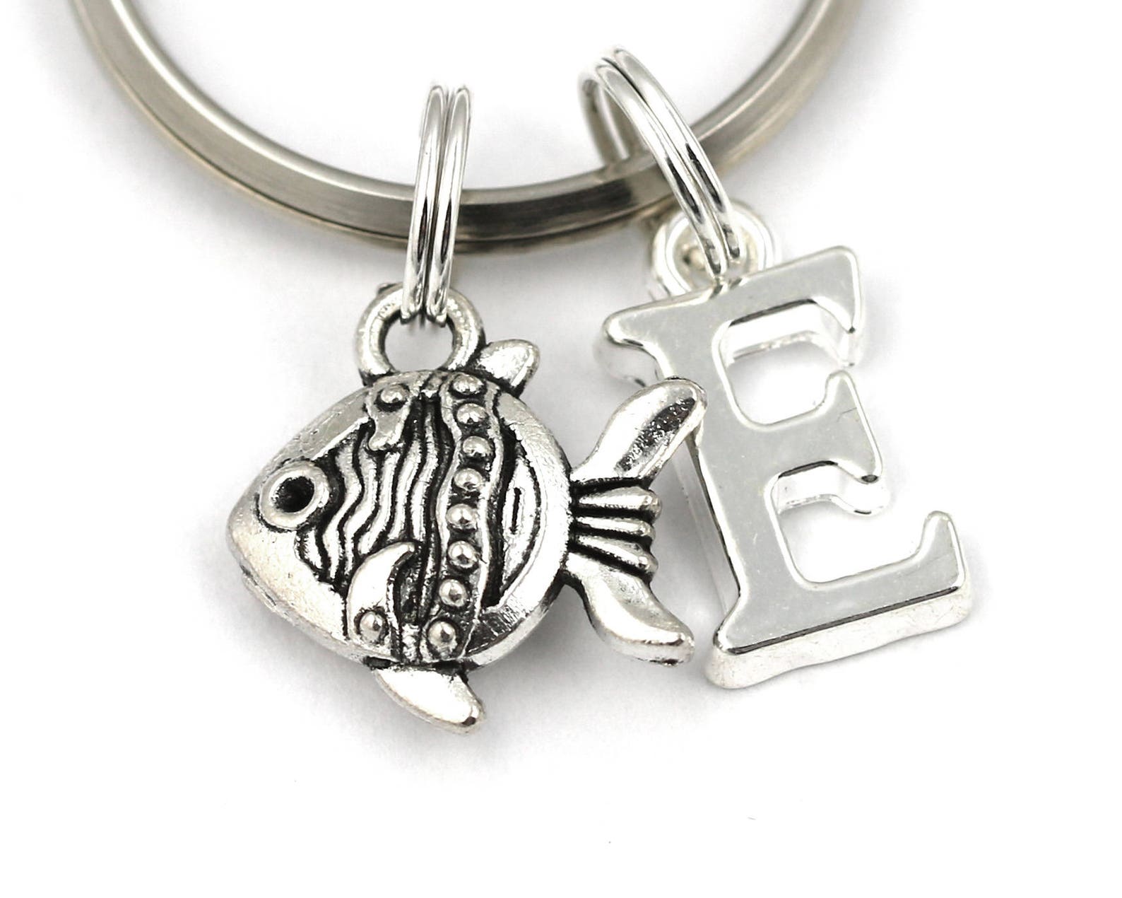 Fish Key Ring Personalized Tropical Fish Keychain Sealife Etsy