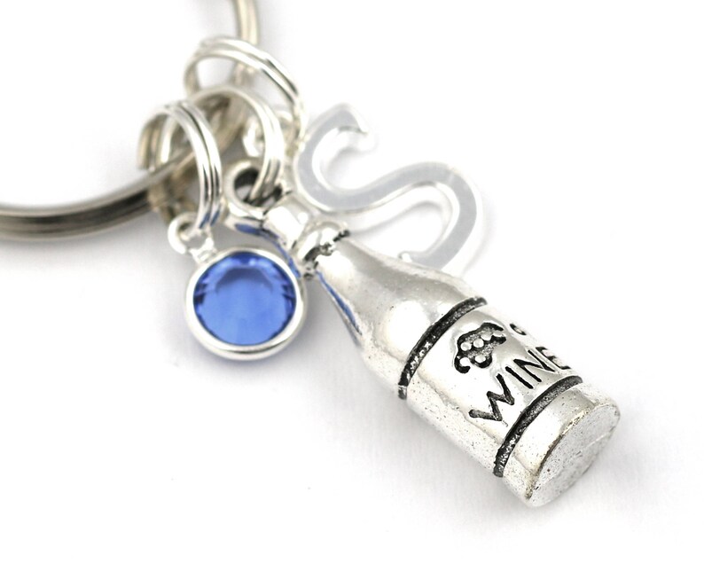 Wine Bottle Key Ring Personalized Wine Bottle Keychain With Etsy