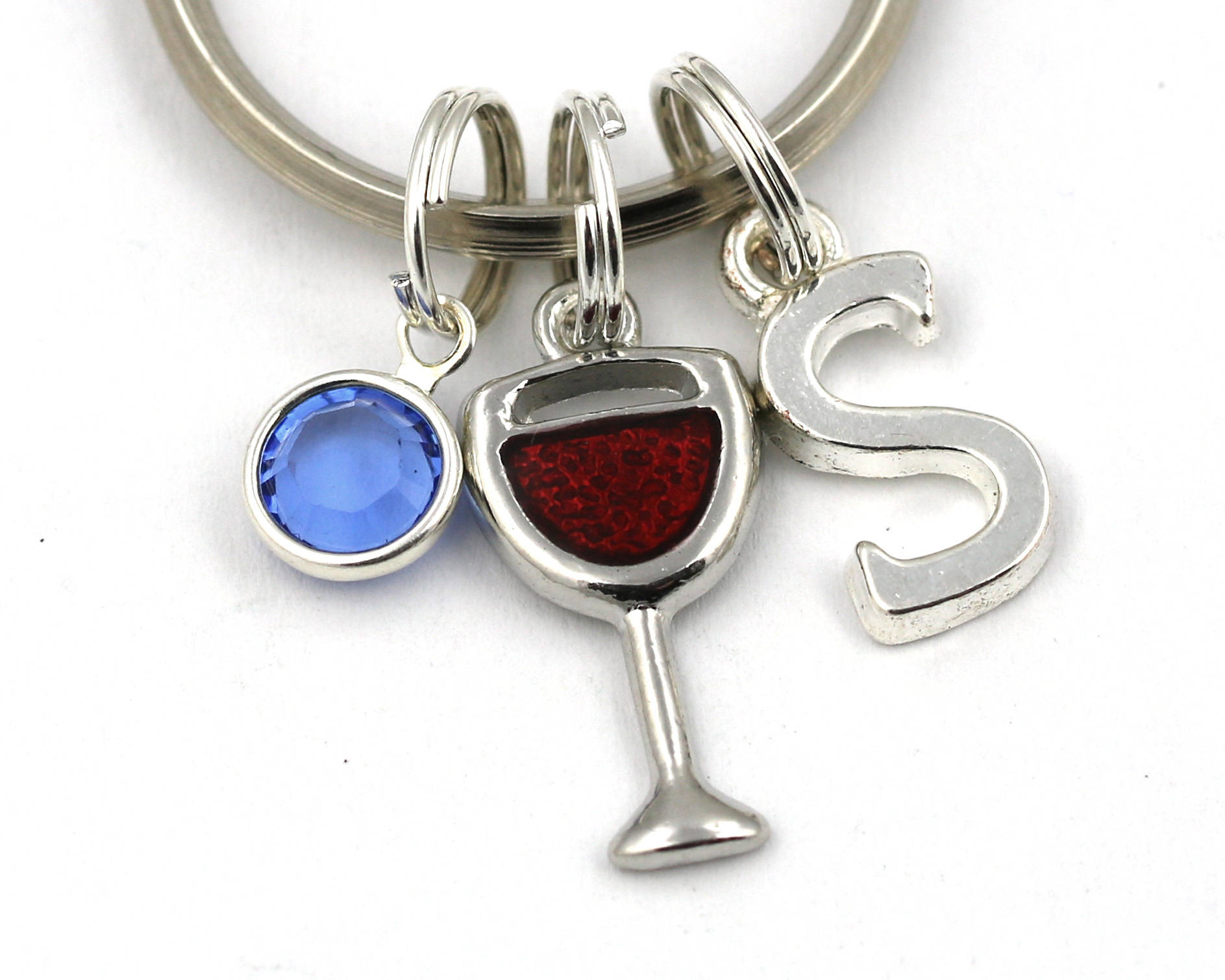 Wine Glass Key Ring Personalized Wine Keychain With Etsy