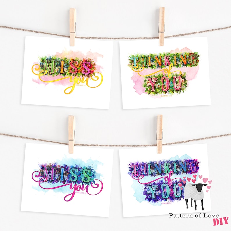 Miss You Printable Notecards Romans 1:11 Thinking of You