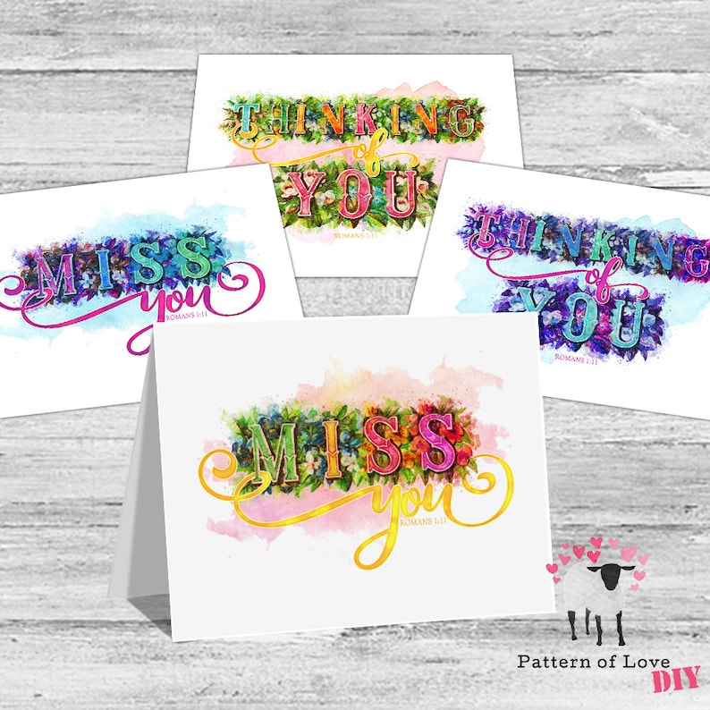 Miss You Printable Notecards Romans 1:11 Thinking of You