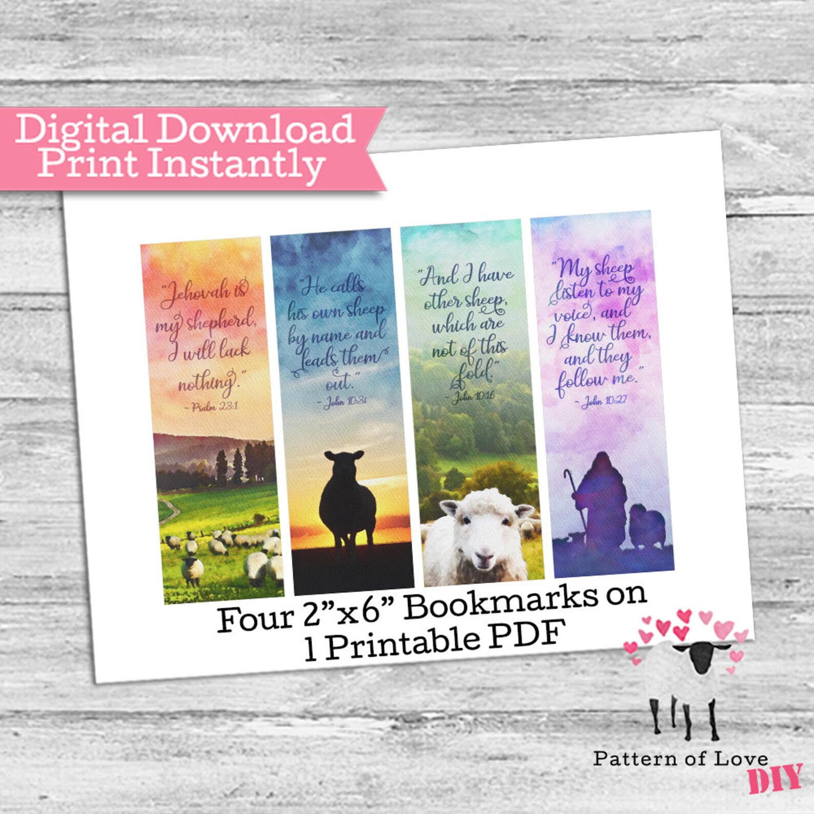 JW Sheep Bookmarks Etsy