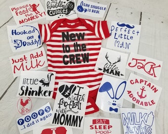 Baby Boy Decorating Station Iron On Transfers, Baby Shower Games, DIY Decorating Kit, Infant Station Kit for Baby Boy, set 3