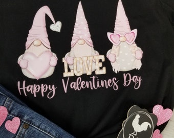 Valentines Gnomes Shirt, Gnomes with Glasses, Pink Gnomes, Happy Valentines Day, 2x, 3x, 4x, 5x