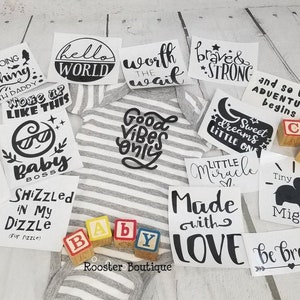 Gender Neutral Baby Decorating Station Iron On Transfers, Baby Shower Games, DIY Decorating Kit, Infant Station Kit for Baby Girl or Boy