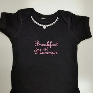 Breakfast at Mommy's Baby bodysuit one piece, creeper, breast feeding baby shower gift image 1