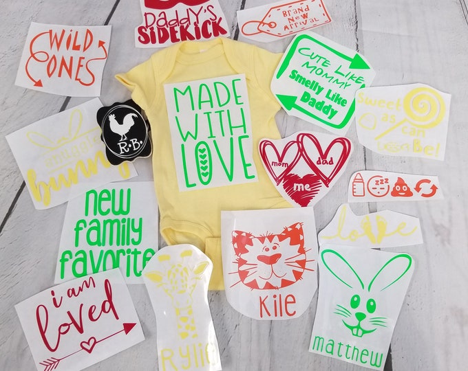 DIY Decorating Kit Baby Shower Games Infant Station Kit for Baby Girl and Boy Decorating Station Iron On Transfers Gender Neutral Baby