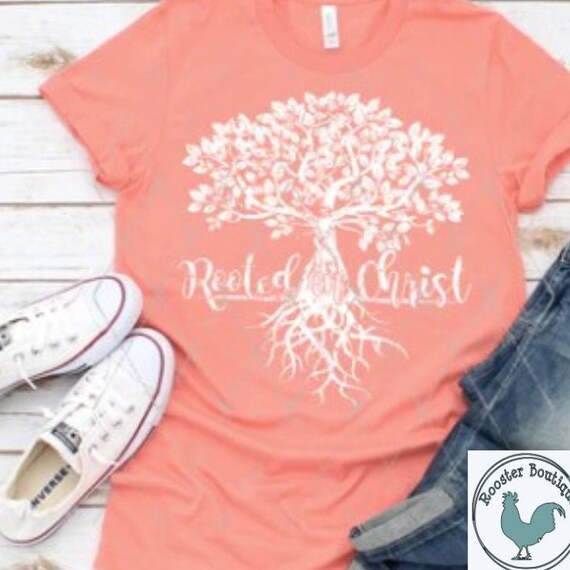 Rooted in Christ Tree of Faith Tree of Life Christian Etsy