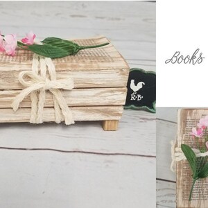 Farmhouse Decorative Stacked Books, Spring Decor, Shabby Chic ...