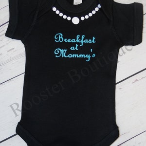 Breakfast at Mommy's Baby bodysuit one piece, creeper, breast feeding baby shower gift image 4