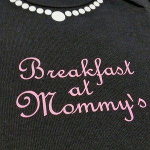 Breakfast at Mommy's Baby bodysuit one piece, creeper, breast feeding baby shower gift image 3