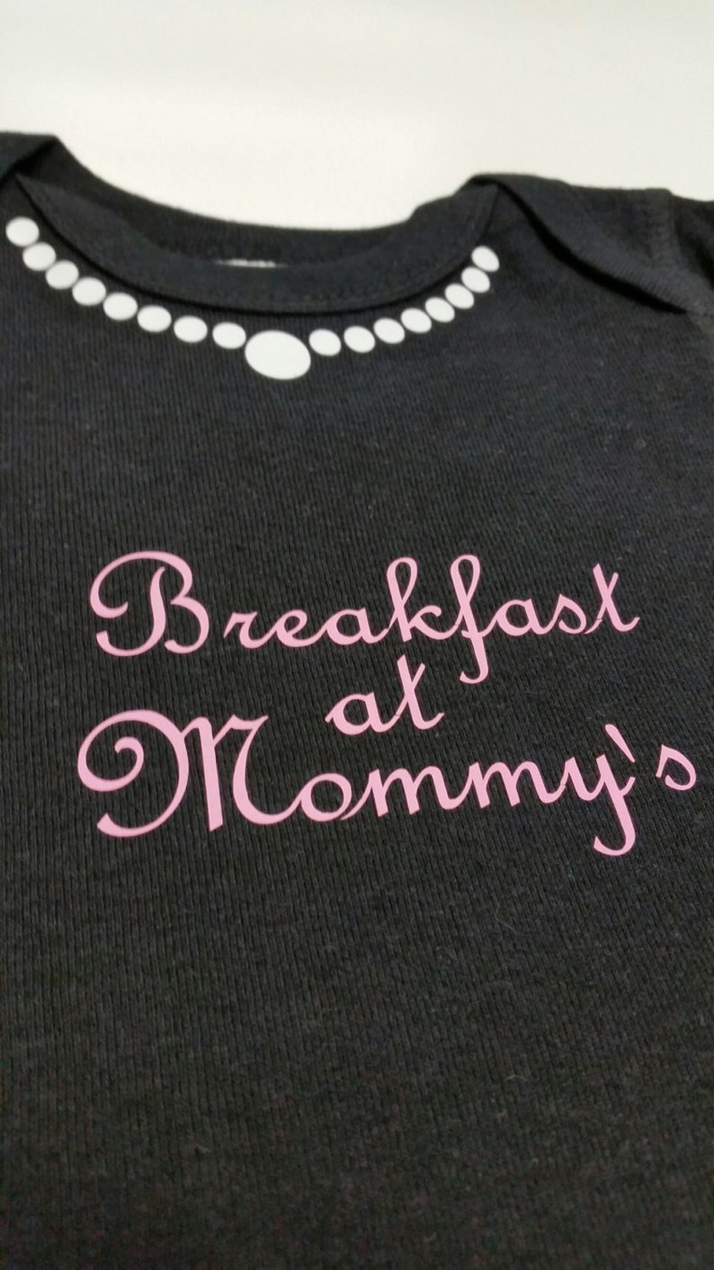 Breakfast at Mommy's Baby bodysuit one piece, creeper, breast feeding baby shower gift image 3