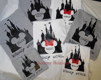 Disney family Vacation Shirts, Castle, Mickey Mouse Minnie Mouse, Disney Group T shirts, Custom Disney Family Shirts, Disney Vacation shirts
