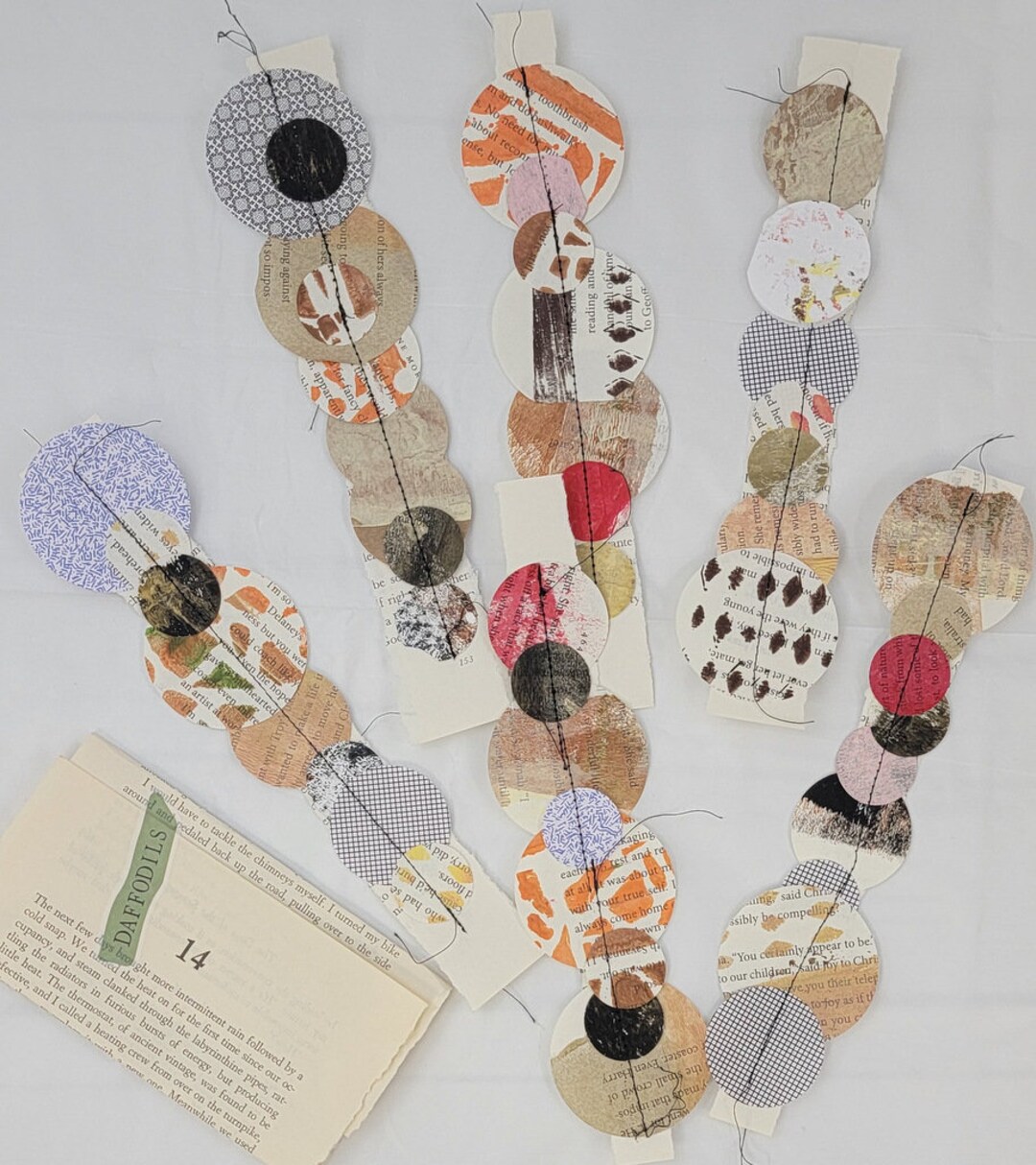 Junk Journaling Handmade Stitched Belly Bands, Ephemera, Scrapbook