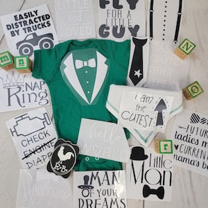 Baby Boy Decorating Station Iron On Transfers, Baby Shower Games, DIY Decorating Kit, Infant Station Kit for Baby Boy