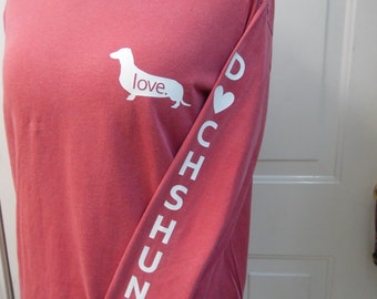 Dachshund shirt, Love my dog, Pet Love shirt, Dog Love Design, Fur Baby, Gift for Dog Owners, Long Sleeve Comfort Colors