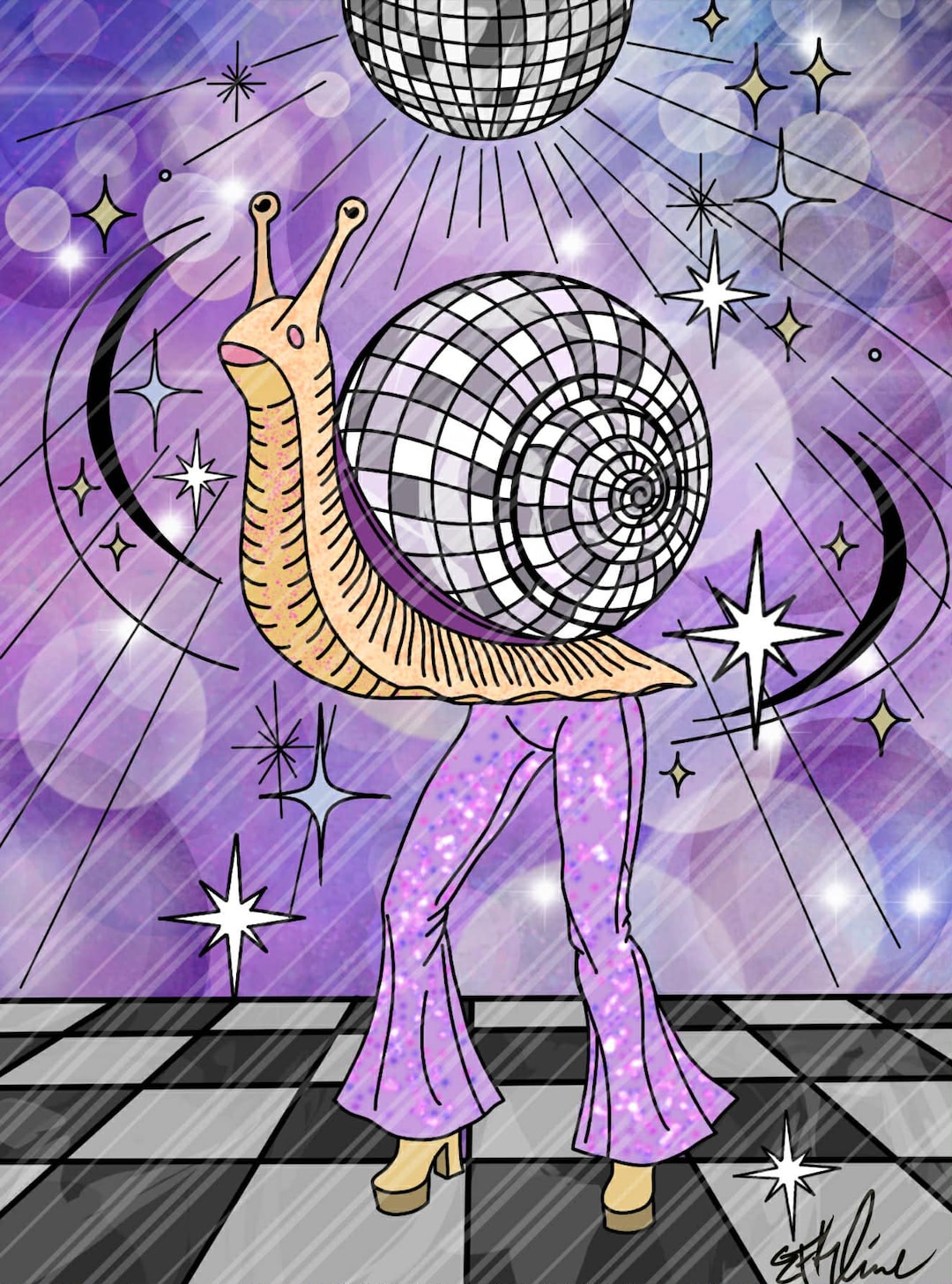 Disco Snail Print - Etsy
