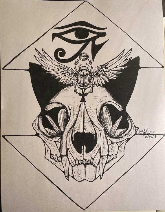 Dessin Egyptien De Crane De Chat Etsy Canada